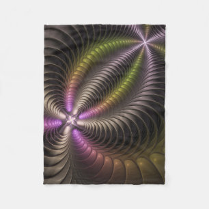 Couverture Polaire Abstrait brillant Trippy coloré 3D Fractal Art