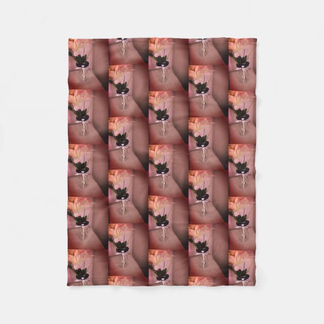 Couverture Polaire Abstrait de fleurs embellisées (Devant)