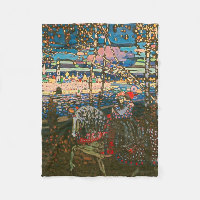 Couverture Polaire Abstrait Kandinsky équitation Couple coloré (Devant)