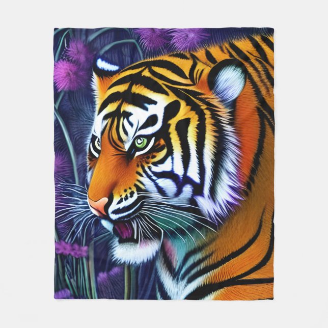 Couverture Polaire Abstrait Majestic Predator Tiger (Devant)