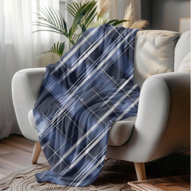 Couverture Polaire Abstrait Marine bleue Plaid À damiers Motif (Créateur téléchargé)