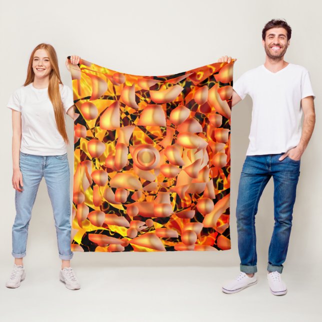 Couverture Polaire Abstrait orange (En situation)