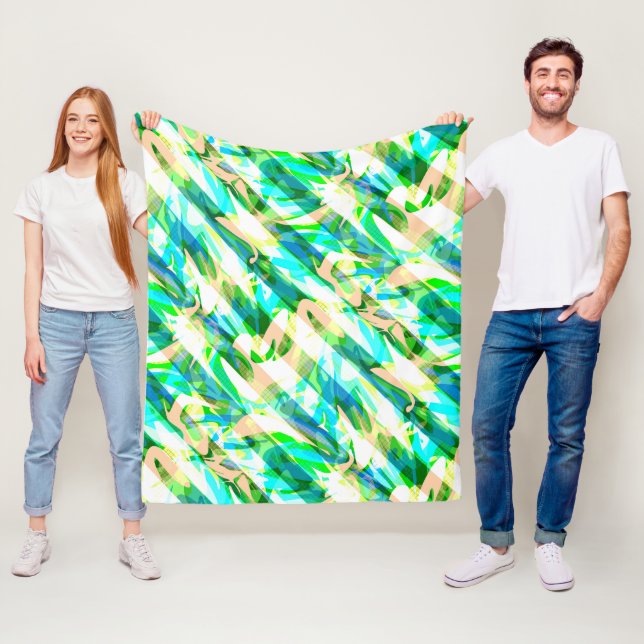 Couverture Polaire Abstrait sans couture brosse trait moderne multico (En situation)