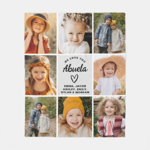 Couverture Polaire Abuela We Lots Hearts Modern Photo Collage