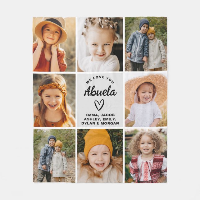Couverture Polaire Abuela We Lots Hearts Modern Photo Collage (Devant)