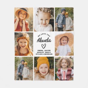 Couverture Polaire Abuela We Lots Hearts Modern Photo Collage
