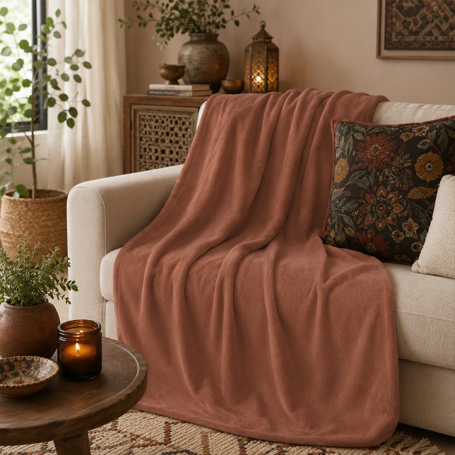 Couverture Polaire Accent de Fleece Terracotta Boho (Créateur téléchargé)