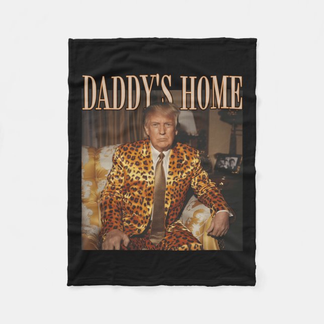 Couverture Polaire Accueil de papa Trump Trump 2024 Leopard drôle (Devant)