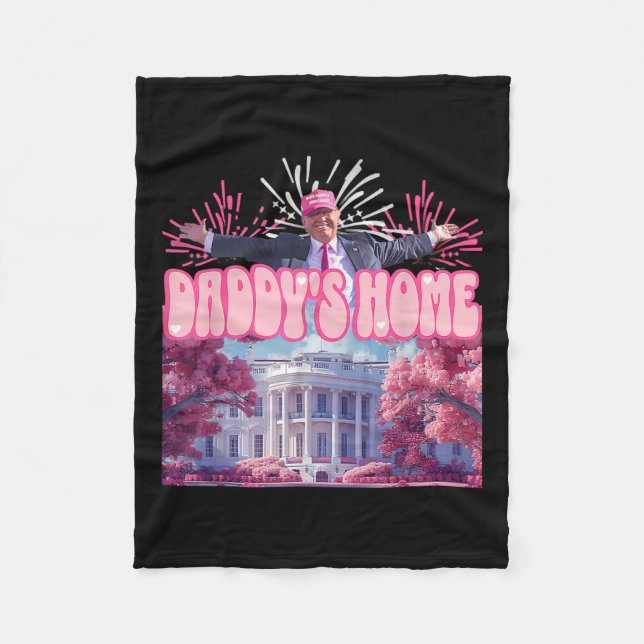 Couverture Polaire Accueil Trump 2024 Shirt Happy 4 juillet Feu d'art (Devant)