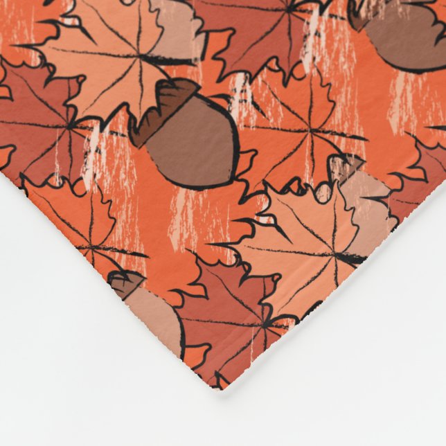 Couverture Polaire Acornes et feuilles II (Coin)