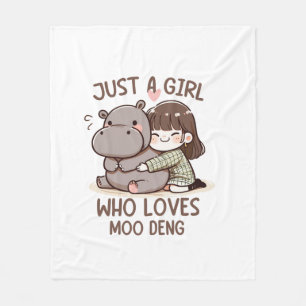 Couverture Polaire Adorable Baby Hippo, Jus Une Fille Qui Aime Moo De