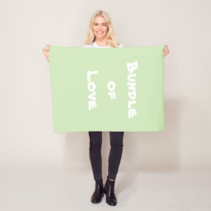 Couverture Polaire Adorable bébé "Bundle of Love" Vert pâle doux