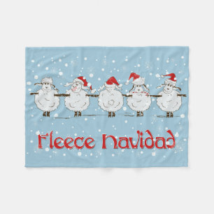 Couverture Polaire adorable FUNNY Fleece Navidad Christmas Sheep