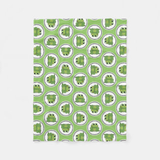 Couverture Polaire Adorable grenouille Motif Apple Green Fleece Blank