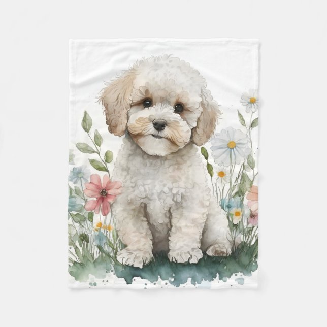 Couverture Polaire Adorable Poodle Puppy Dog (Devant)