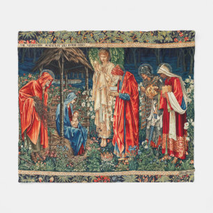Couverture Polaire ADORATION DE MAGI Morris, Fil de Noël Burne-Jones