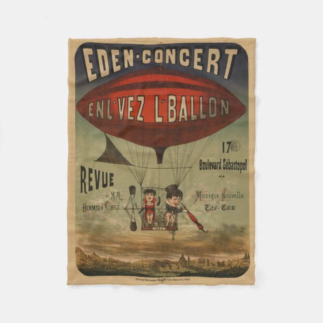 Couverture Polaire Affiche De Cirque Française De Deux Artistes En Aé (Devant)