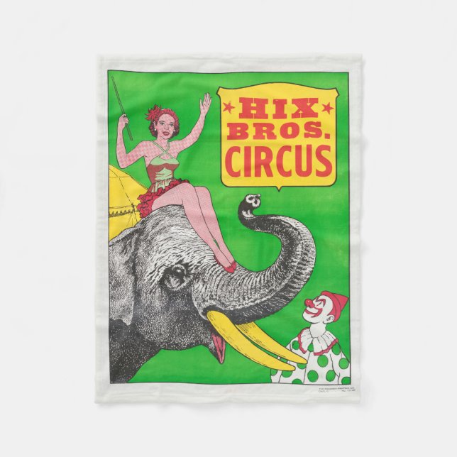 Couverture Polaire Affiche De Cirque Montrant Une Femme Et Un Éléphan (Devant)