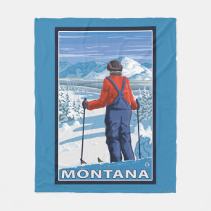 Couverture Polaire Affiche de voyage d'AdmiringMontanaVintage de