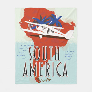 Couverture Polaire Affiche de voyage en Amérique du Sud par avion