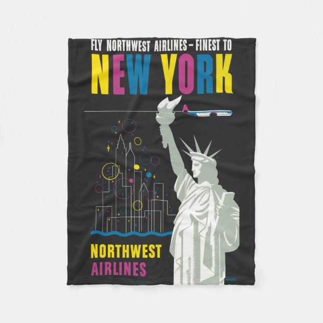 Couverture Polaire Affiche De Voyage Pour Vol Northwest Airlines (Devant)