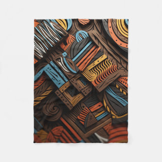 Couverture Polaire Africain Mosaïque : Tissage de Couleurs 
