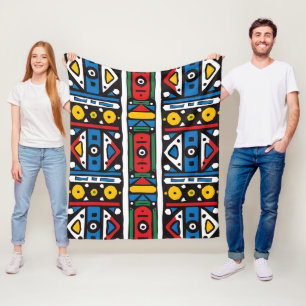 Couverture Polaire Afrique du Sud Motif Ndebele