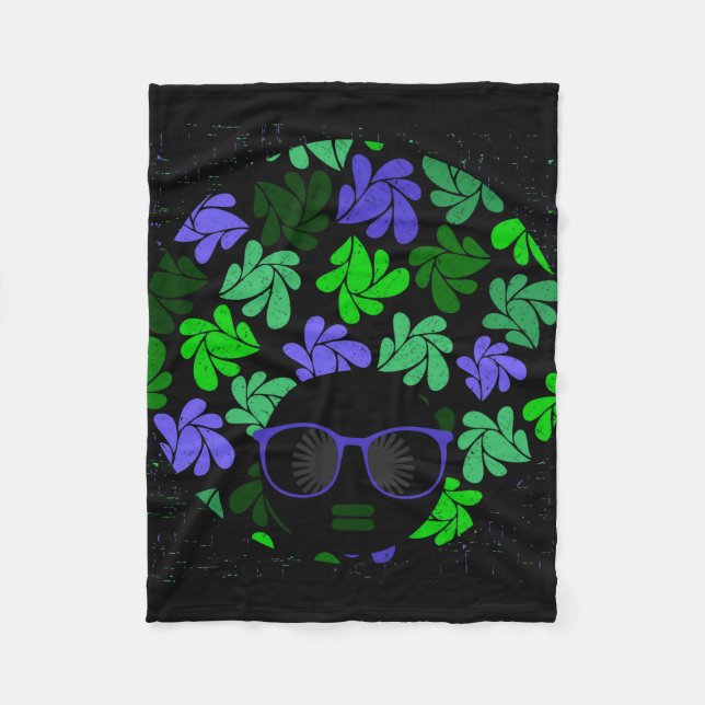 Couverture Polaire Afro Diva Vert & Bleu (Devant)