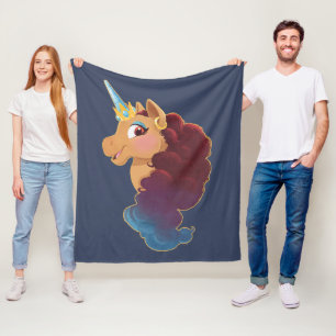 Couverture Polaire Afro Unicorn   Divine la licorne