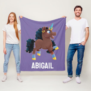 Couverture Polaire Afro Unicorn La magie