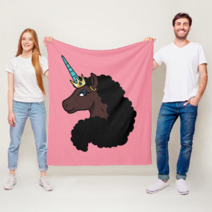 Couverture Polaire Afro Unicorn   Magique