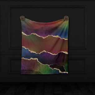 Couverture Polaire Agate foncé intense Moody Rainbow Jewel Tone