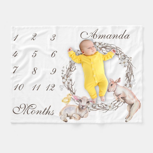 Couverture Polaire Agneaux adorables pour bébés Jalon de couronne de  (Créateur téléchargé)