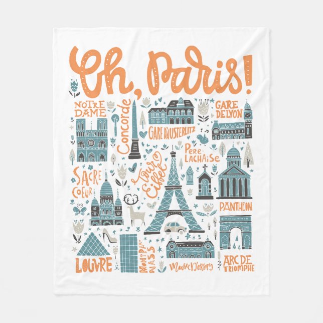 Couverture Polaire Ah, Paris ! typographie de ville de | (Devant)