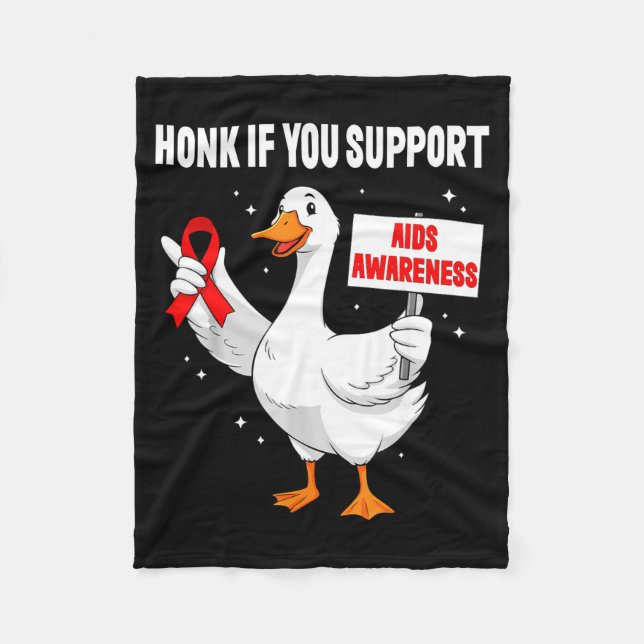 Couverture Polaire Aids_hiv Awareness Funny Goose World Aids Day Red  (Devant)