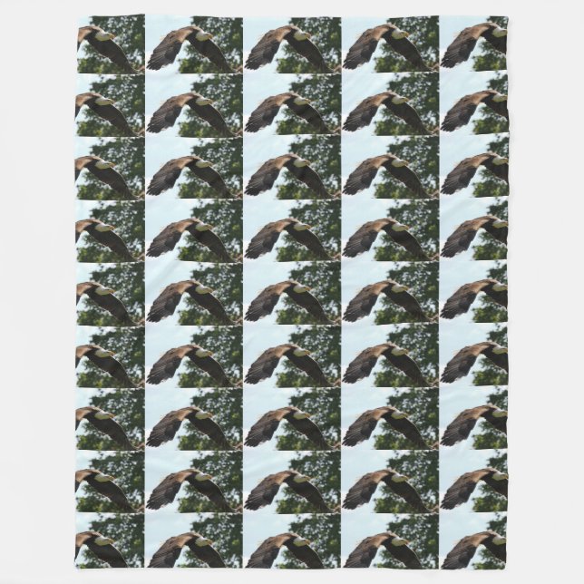 Couverture Polaire aigle chauve troupes d'honneur USA art patriotique (Devant)