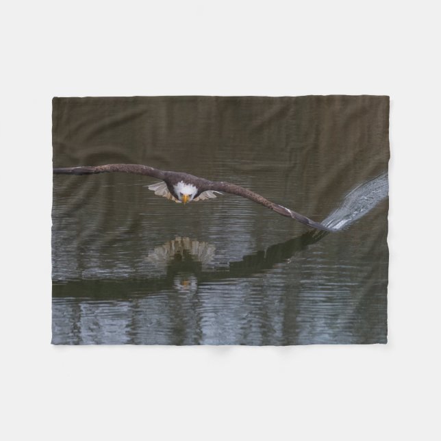 Couverture Polaire Aigle de Bald en vol (Devant (Horizontal))