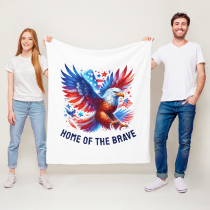 Couverture Polaire Aigle Patriotique Américain Rouge Blanc Bleu