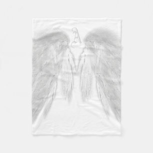Couverture Polaire AILES D'ANGE Monogramme Blanc