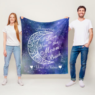 Couverture Polaire Aimez-vous à la lune et au dos personnalisés