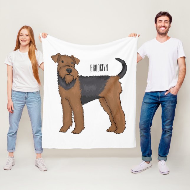 Couverture Polaire Airedale terrier dog cartoon (En situation)