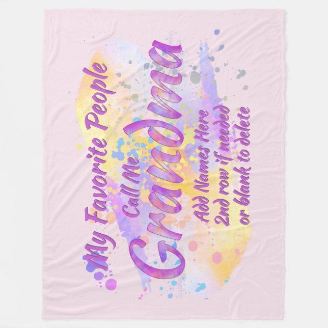 Couverture Polaire Ajouter Grand-Enfants Nom Favoris Personnes Appele (Devant)