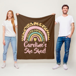 Couverture Polaire Ajouter le nom Elle Shed Empreinte de léopard Ros