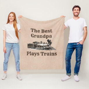 Couverture Polaire Ajouter le nom Plages Train à vapeur Grand-père gr