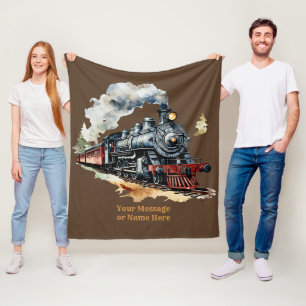 Couverture Polaire Ajouter le nom Steam Train Moteur Imaginaire peint