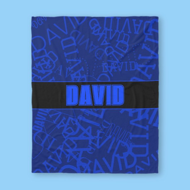 Couverture Polaire Ajouter n'importe quel nom, nom collage En bleu ma (Créateur téléchargé)