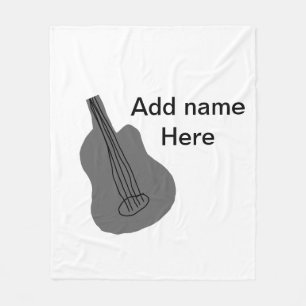 Couverture Polaire Ajouter votre nom texte brun acoustique guitare éd