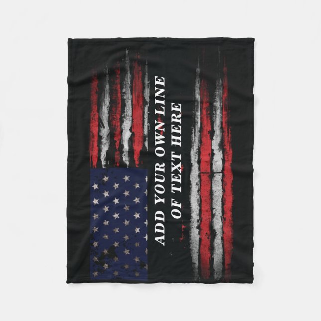 Couverture Polaire Ajouter votre propre texte sur grunge American fla (Devant)