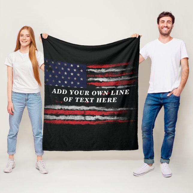 Couverture Polaire Ajouter votre propre texte sur grunge American fla (En situation)