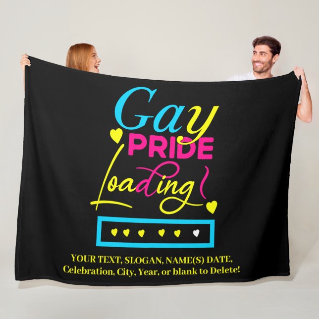 Couverture Polaire Ajouter Votre Texte, Chargement Gay pride, Rose Bl (En situation)